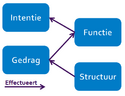 relaties tussen Intentie, Functie, Gedrag en Structuur zoals ook in de tekst is aangegeven.