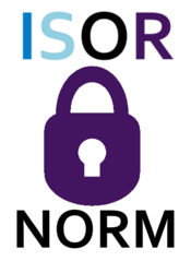 Logo ISOR normen (een hangslot met de tekst ISOR norm)